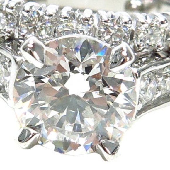Platinum Prong 1.50 ct Diamond Engagement Ring Set - Picture 3 of 9